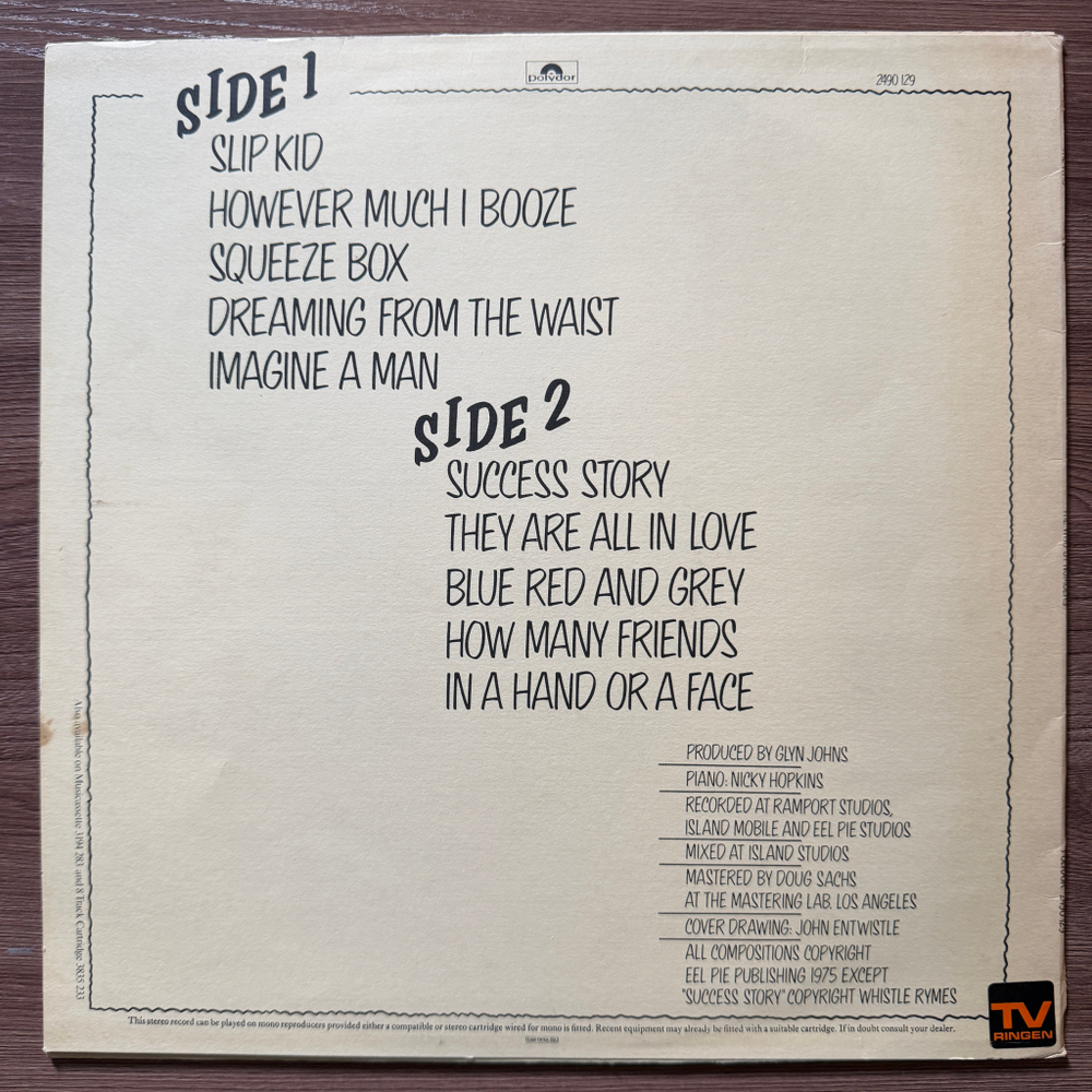 The Who – The Who By Numbers (Скандинавия 1975г.)Т