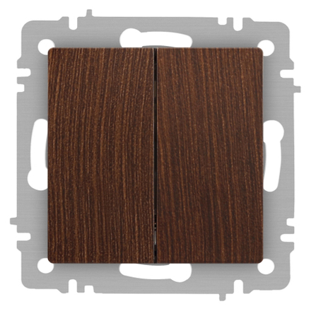 Переключатель Intro Accent 6-107-10 двойной, 10А-250В, IP20, СУ, AL/CU, венге