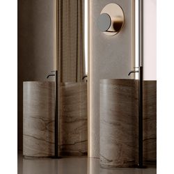 Светильник настенный Stone, Ø35,5х15,5 см, черный/золотистый