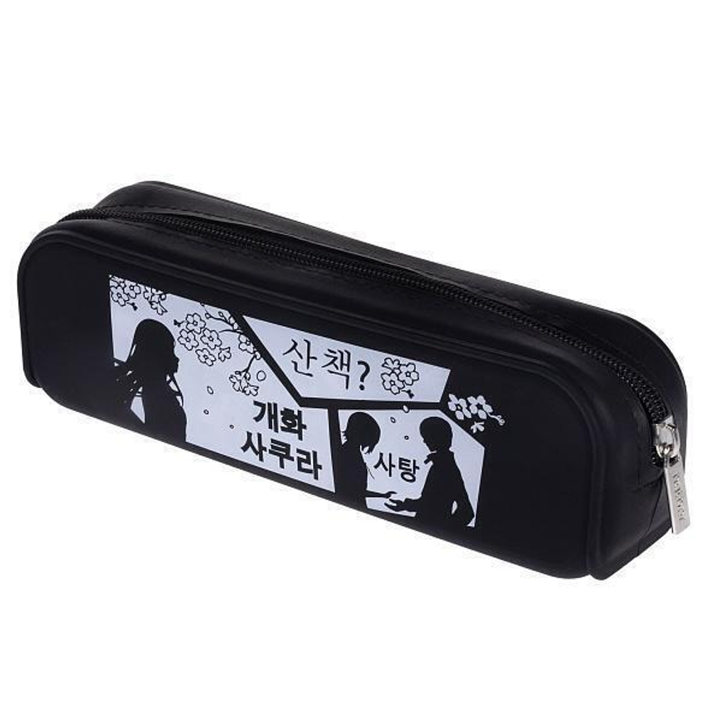 Пенал 200х50х60мм на молнии мягкий "Романтика аниме" (Хатбер)