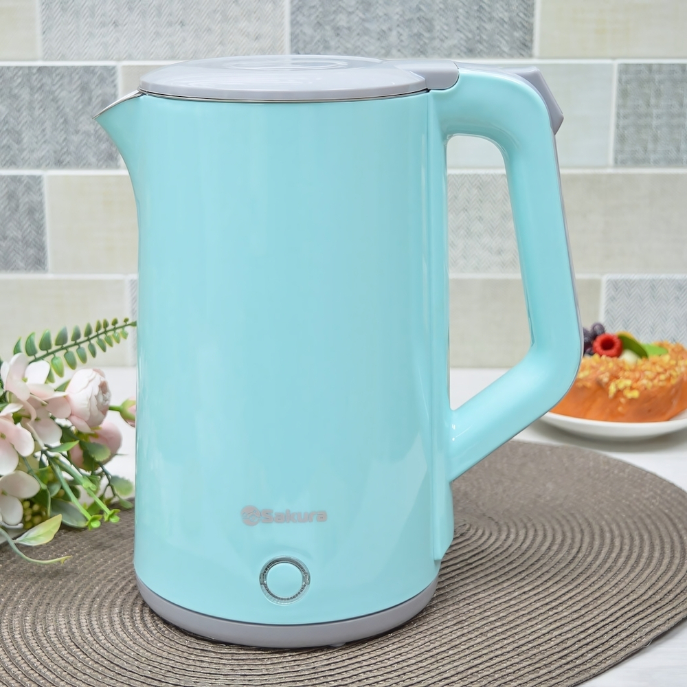 Чайник электрический 1,8л SA-2150BL нерж голубой