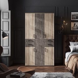 НЕЛЬСОН-2 Шкаф 3-х дверный Дуб каньон/Железный камень