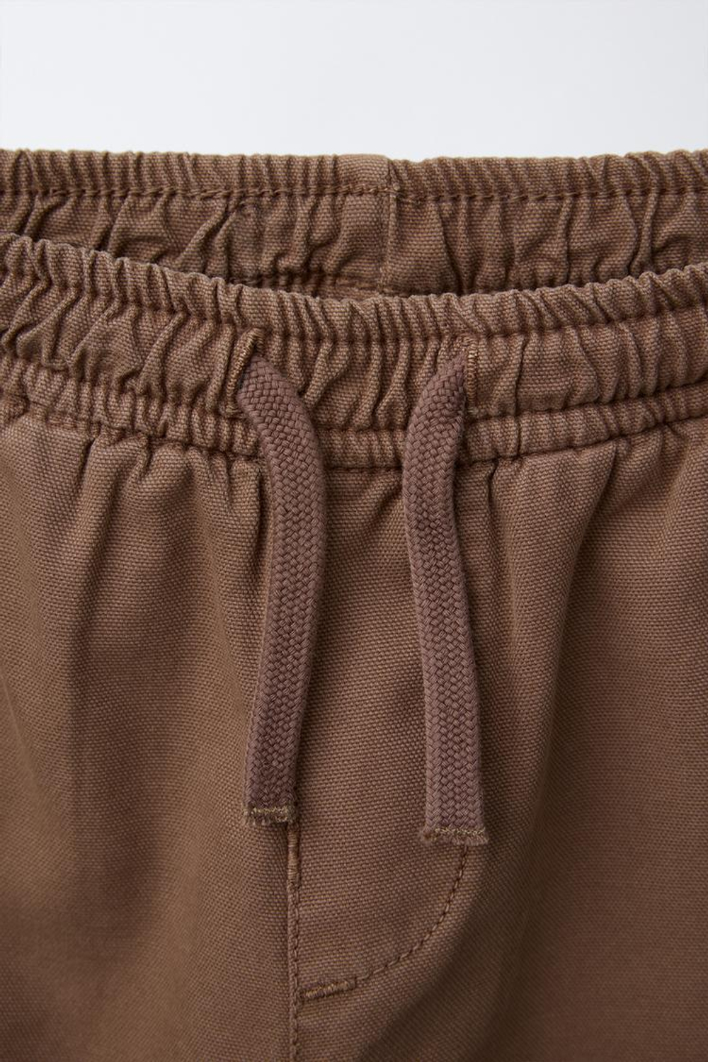 ZARA БРЮКИ BAGGY СО ШНУРКОМ, КОРИЧНЕВЫЙ