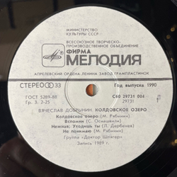 Винтажная виниловая пластинка LP Вячеслав Добрынин Колдовское Озеро (СССР 1990)