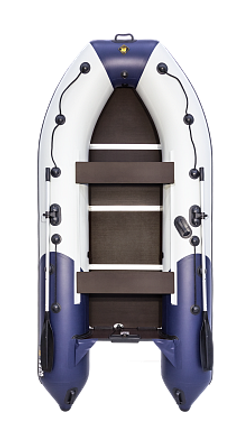 Лодка ПВХ Ривьера Компакт 3400 СК "Комби" светло-серый/синий