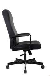 Кресло руководителя Бюрократ DOMINUS черный эко.кожа крестов. металл