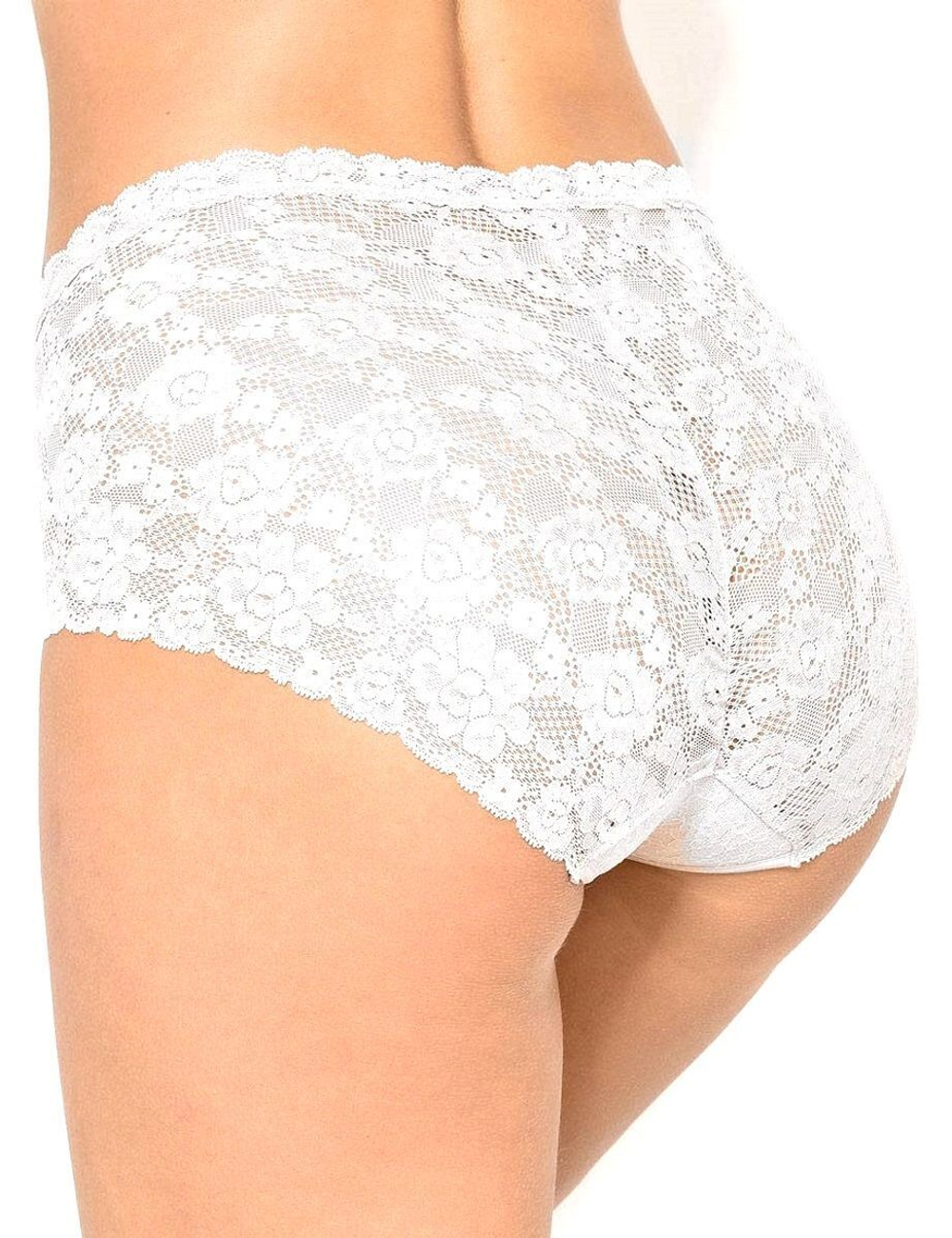 Завышенные кружевные трусики-слипы Dolce Amore (Размер: L) (Цвет: белый)