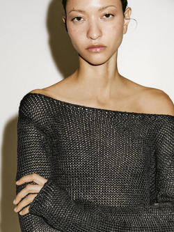 Massimo Dutti Длинный вязаный свитер - Limited Edition, коричневый