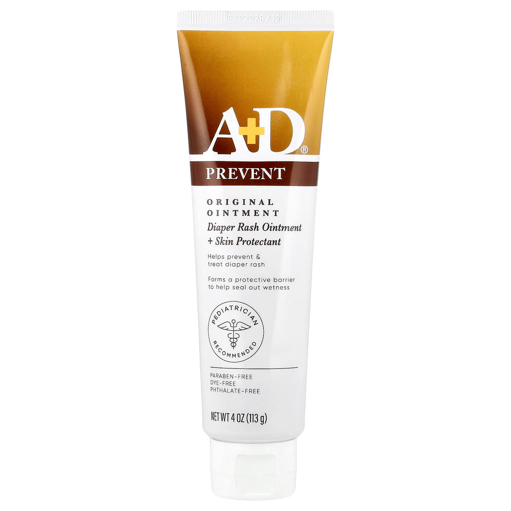 A+D, Prevent & Heal Original Oint, мазь от опрелостей и средство для защиты кожи, 113 г (4 унции)