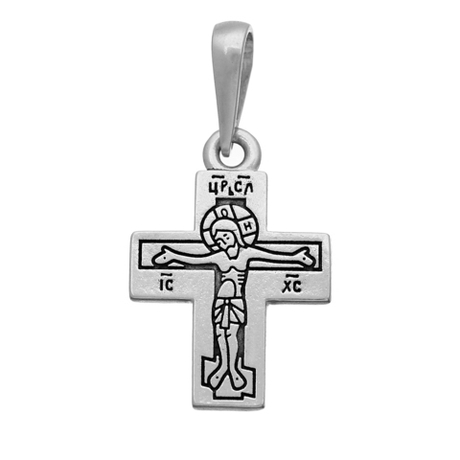 Крест из серебра/Частичное чернение/С подвижным ухом