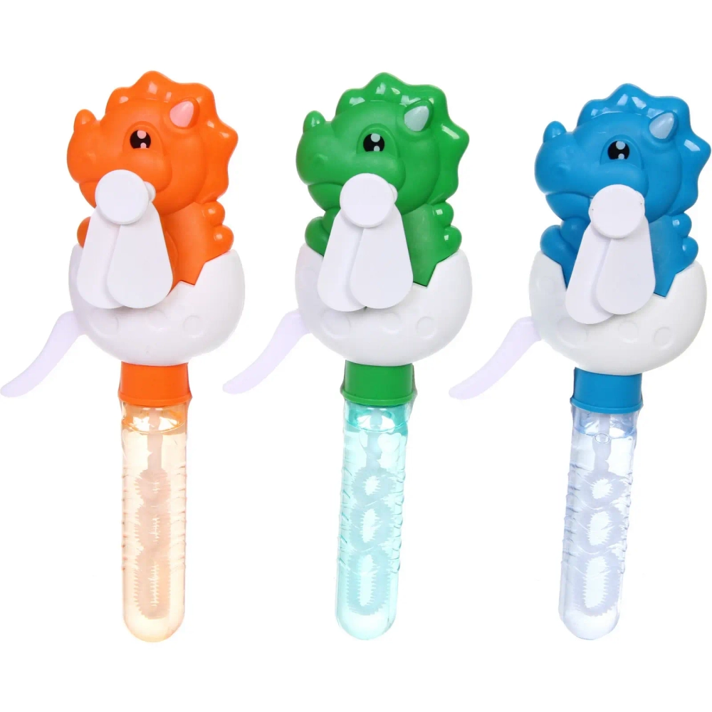 Мыльные пузыри «Малыш трицератопс» 21,5 см, 60 мл, с вентилятором, микс цветов