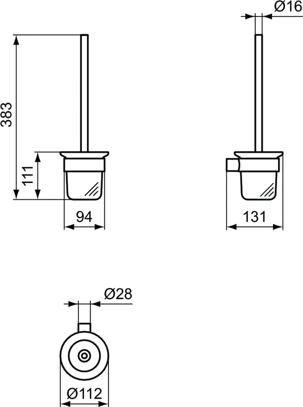 Туалетная щетка с держателем Ideal Standard CONCA T4495A2