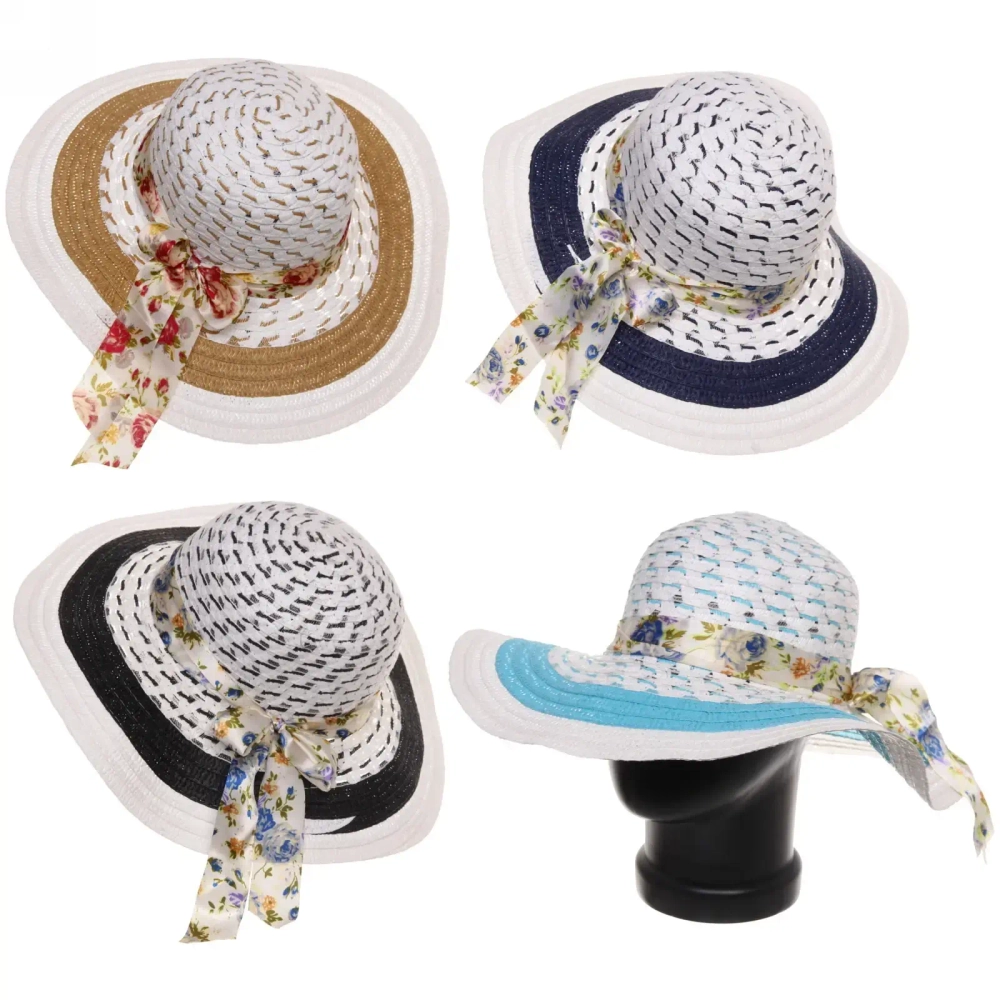 Шляпа женская с широкими полями «TiraMiSu- Николь», микс 4 цвета, р58, ширина полей 10 см