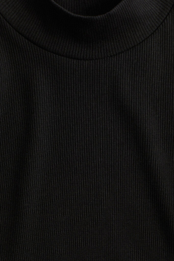 H&M Платье-водолазка в рубчик, черный