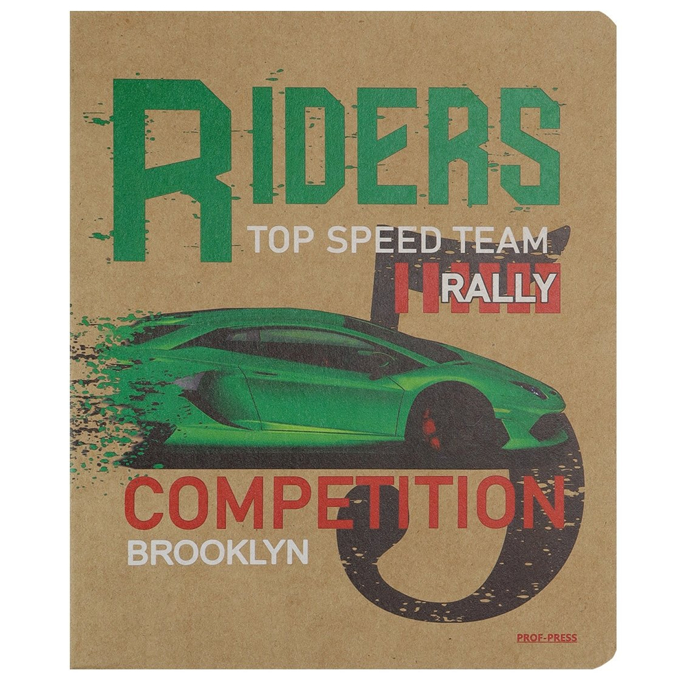 Тетрадь 48л., А5, клетка, Проф-Пресс "Легендарное авто", скрепка, крафт-картон, 5 дизайнов