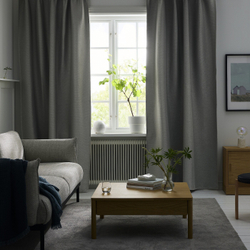 IKEA VILBORG  (ИКЕА ВИЛБОРГ)  -  Шторы, 1 пара, на ленте/серая, 145x300 см