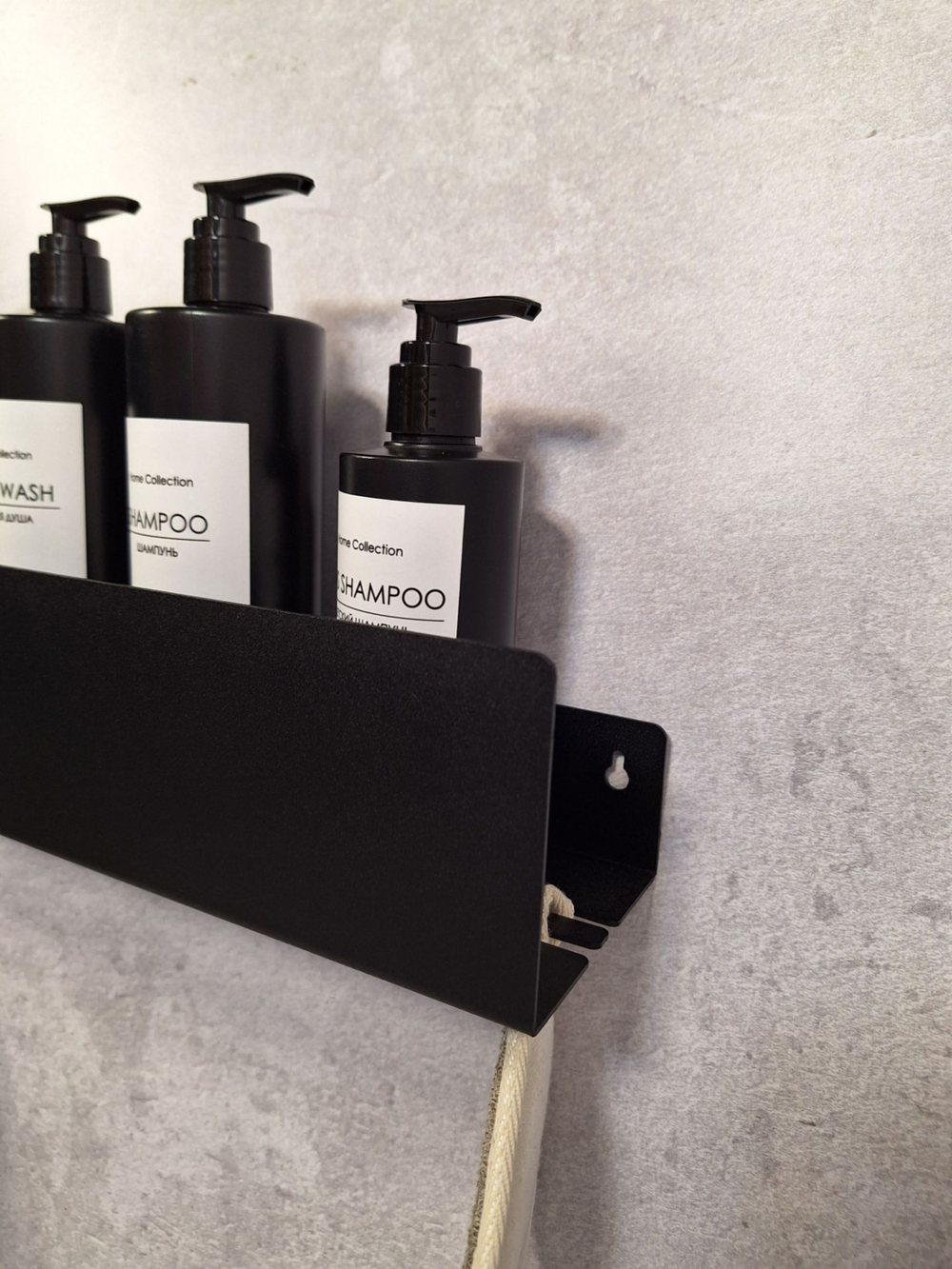 Полка настенная прямая черная MetaDec Side 50см