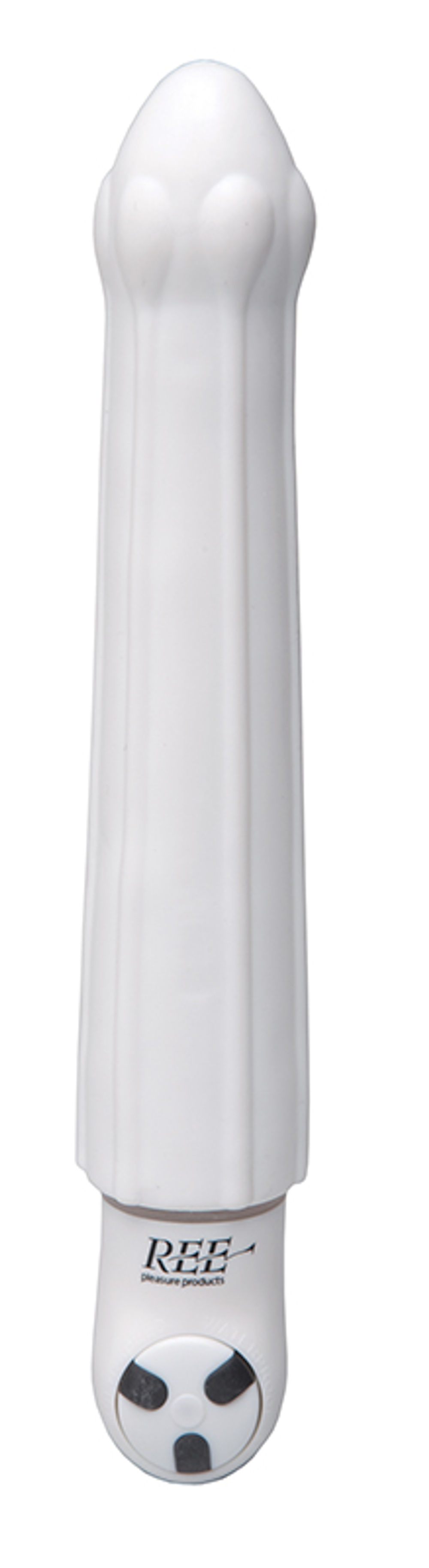 Белый вибромассажёр Saffron - 16 см.