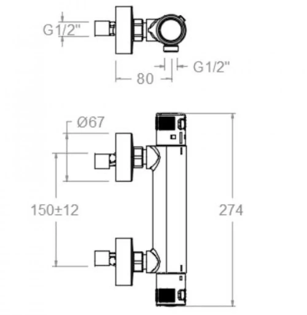 Смеситель термостатический для душа TERMOTECH 963402S