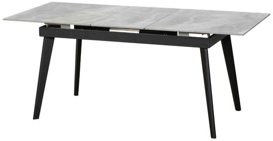 Стол PALERMO 140 керамич столешница italy grey gloss, основание металл черный