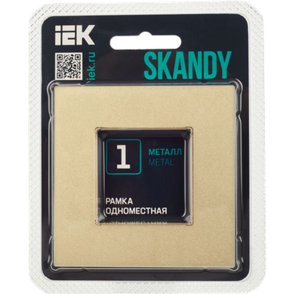 SKANDY Рамка 1-местная SK-F31Sh металл шампань IEK