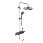Душевая система Abelsberg Lineara SNS52790GM с термостатом и полкой для душа, космическая сталь