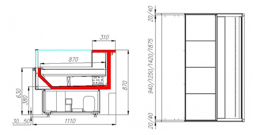 Холодильная витрина CARBOMA BAVARIA 2 GC110 VM 1,25-2 0011-9006 динамика