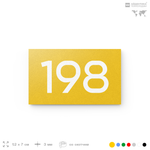 Номер на дверь 198, табличка на дверь для офиса, квартиры, кабинета, аудитории, склада, желтая 120х70 мм, Айдентика Технолоджи