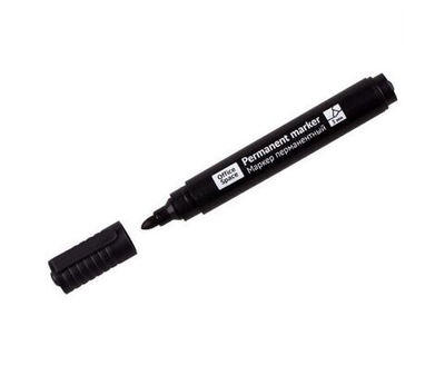 12 шт. Маркер перманентный OfficeSpace "8004А" черный, пулевидный, 3мм