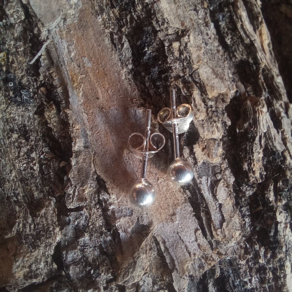 Серьги-гвоздики ШАРИК серебро