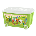 Ящик для игрушек на колесах с декором 45л "ми-ми-мишки", 580х390х335 мм, (зеленый)