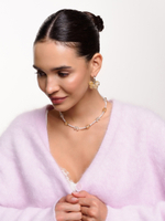 Колье "Citrine pearl" Silver