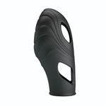 Черная рельефная вибронасадка на палец Lich (Цвет: черный)