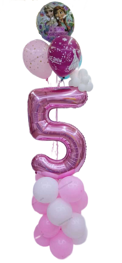 Композиция №115 цифра на стойке с гелиевыми шарами