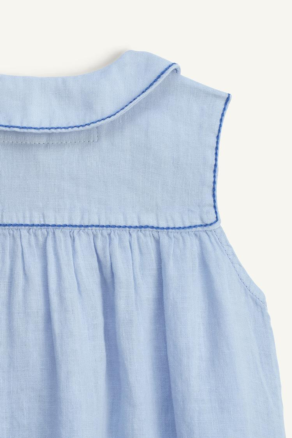 ZARA ЛЬНЯНОЕ ПЛАТЬЕ, ПАСТЕЛЬНО-ГОЛУБОЙ