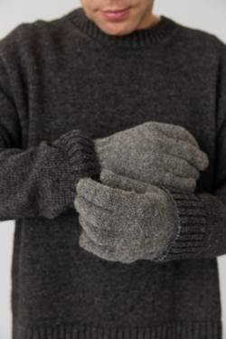 Перчатки из шерсти серого цвета