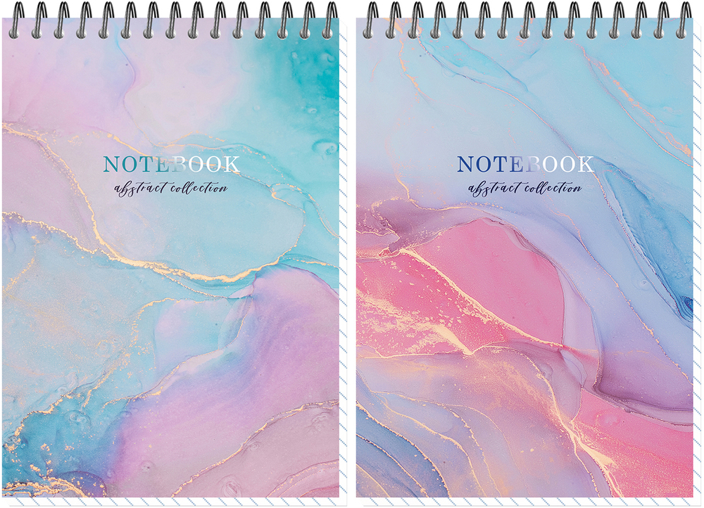 Блокнот формат А6 60 листов на металлическом гребне "Liquid" нелинованный