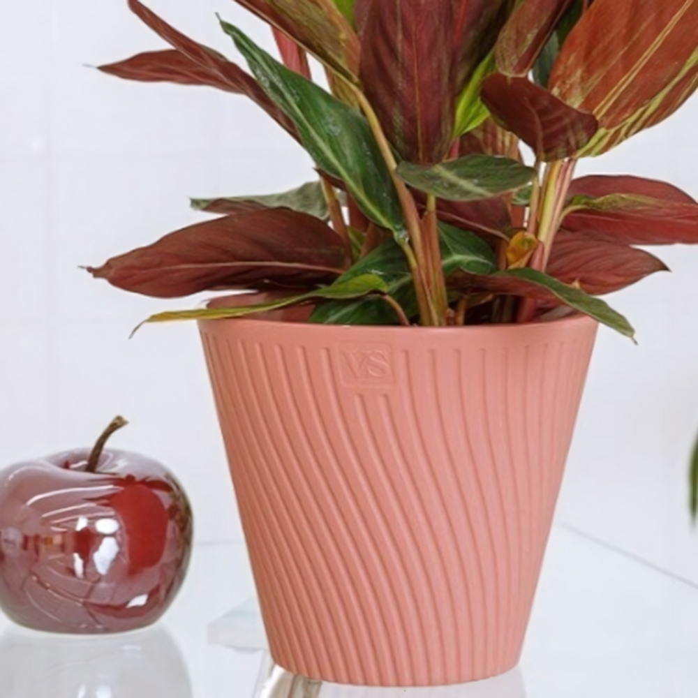 Горшок с дренажной системой ЛУИ VipSet 2,7л пудровый