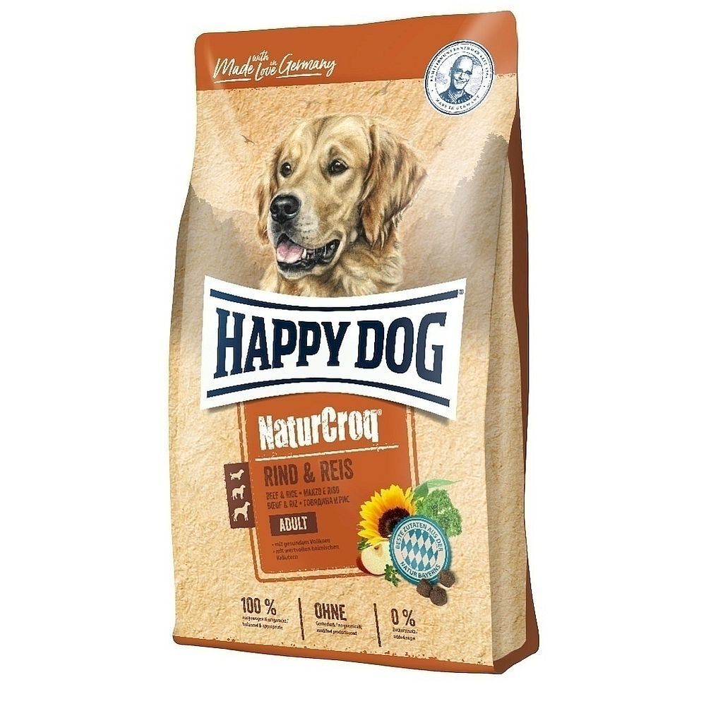 Happy Dog NaturCroq Rind &amp; Reis для собак всех пород с Говядиной и рисом 4 кг
