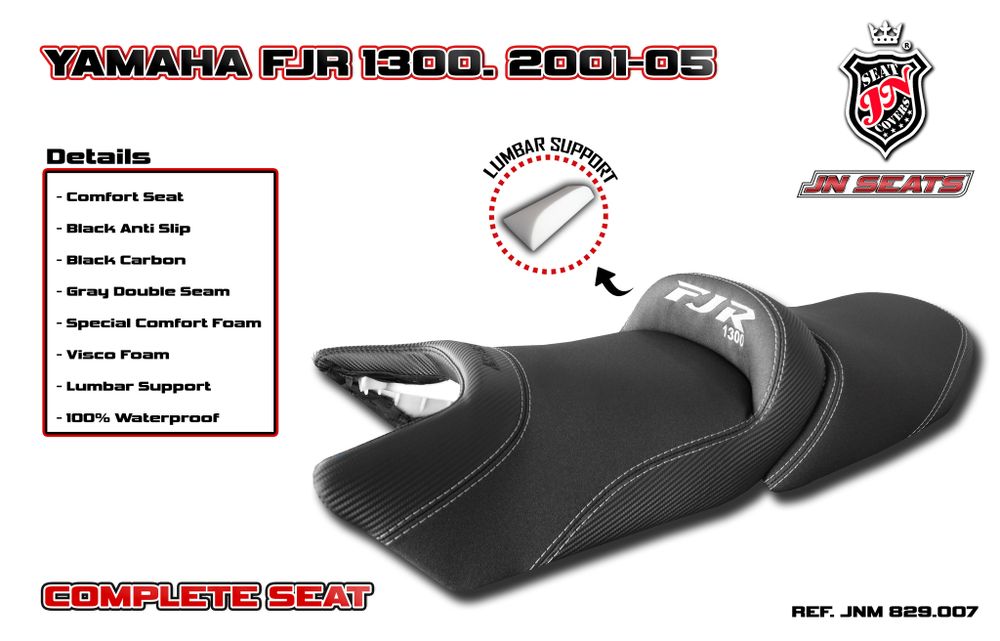 Yamaha FJR 1300 2001-2005 JN-Europe сиденье Комфорт из поролона &quot;с памятью&quot; + вискоза