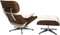 Кресло с оттоманкой Eames Lounge, Premium U.S. version, кремовая кожа, орех