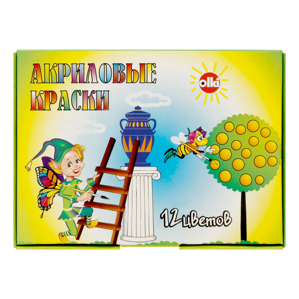 Набор акрил. красок 12 цв, 200 мл, "Планета Творчества"