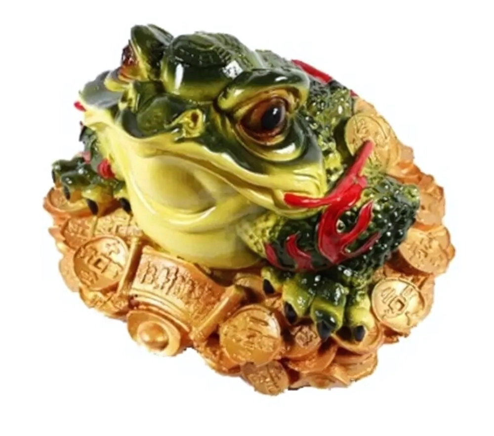 Копилка из гипса «Жаба на деньгах» 20*26см цветная