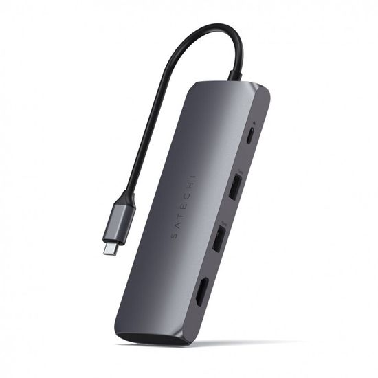 USB-хаб Satechi USB-C Hybrid Multiport Adapter серый космос (ST-UCHSEM)