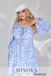 Платье 1540-голубой Minova