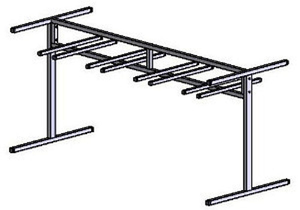 Стол для столовой 8-и местный с направляющими для подвешивания табуреток