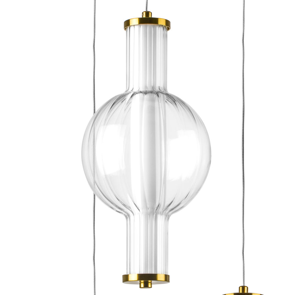 800133 Люстра BOTTO LED 3х6W 1820LM ЛАТУНЬ/ПРОЗРАЧНЫЙ/БЕЛЫЙ 3000K