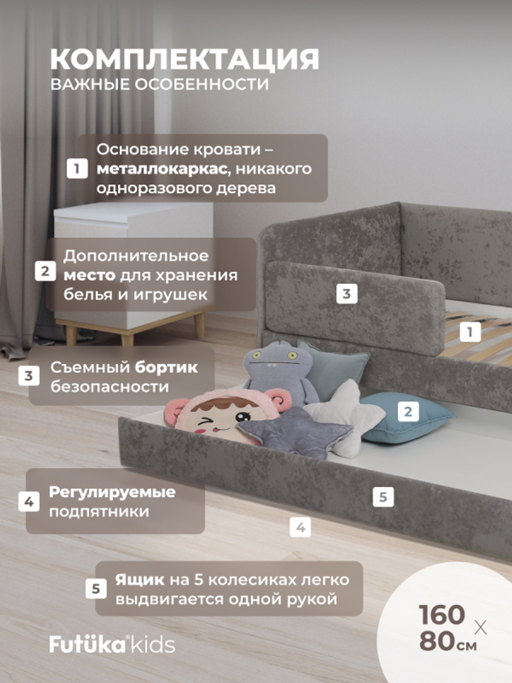 Диван - кровать Lilo 160х80 см ткань Nebby