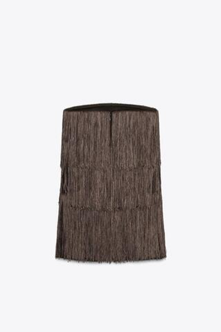 ZARA ПЛАТЬЕ БЕЗ БРЕТЕЛЕЙ С БАХРОМОЙ, ТЕЛЕСНО-РОЗОВЫЙ