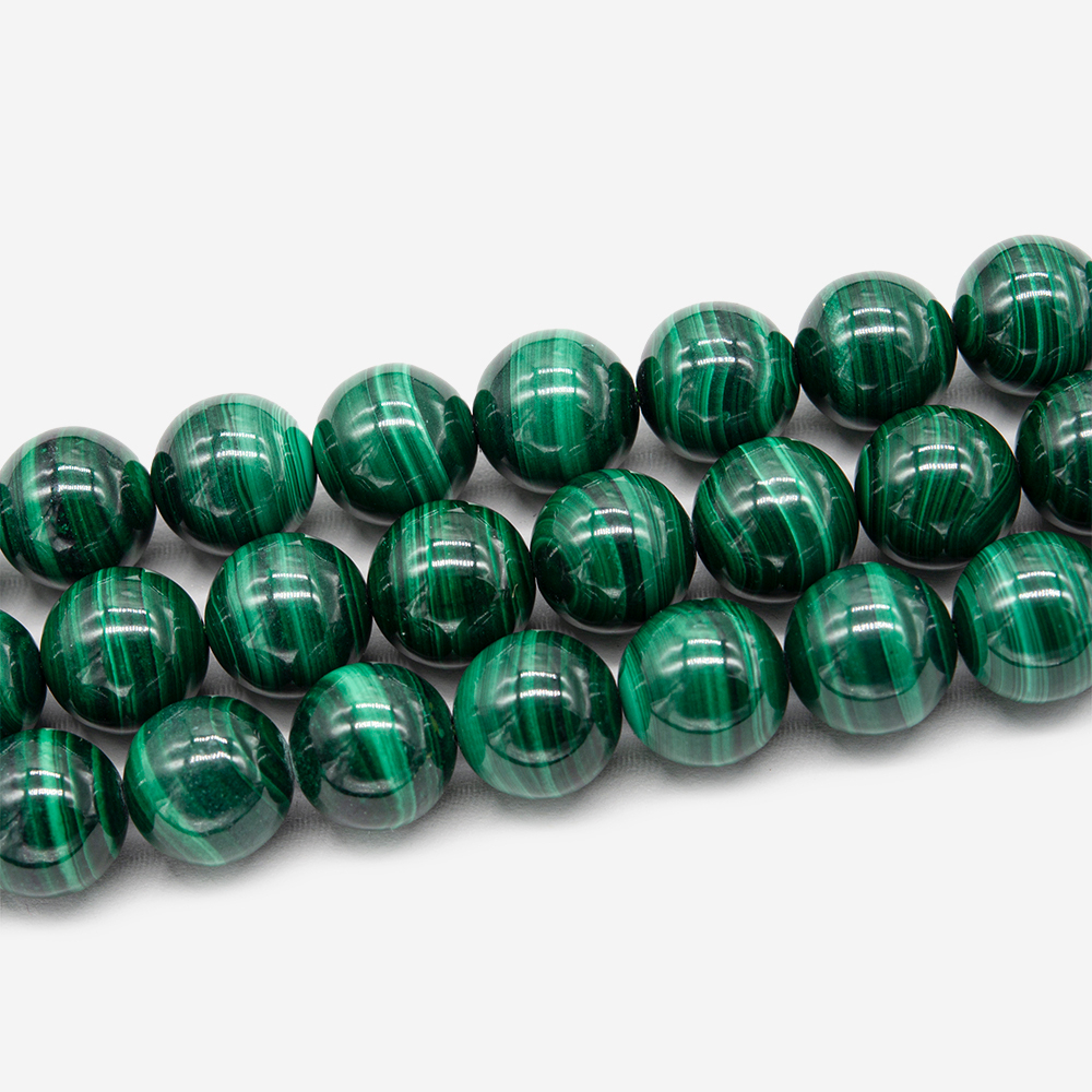 Малахит натуральный, бусины в форме шара 10,5мм